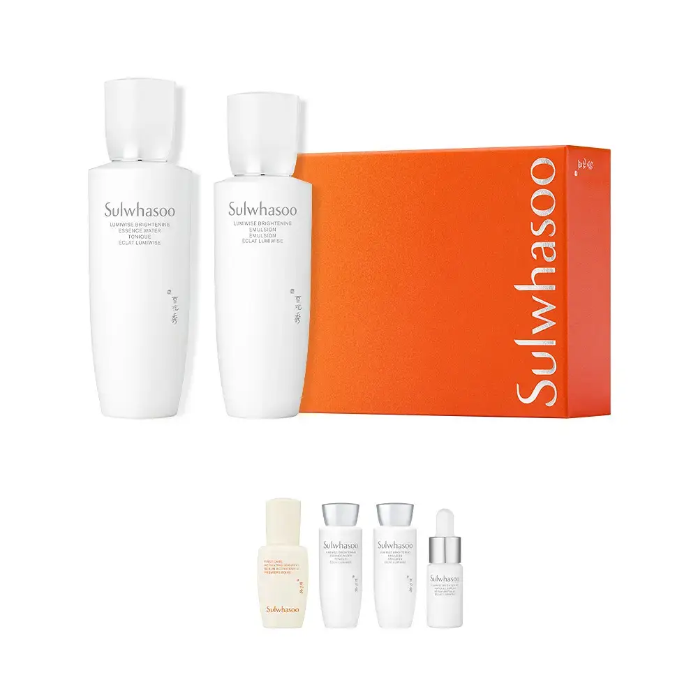 [업체배송] 설화수 자정 브라이트닝 케어 2종 기획 (윤조에센스8ml+자정수25ml+자정유액25ml+자정앰플세럼7ml)